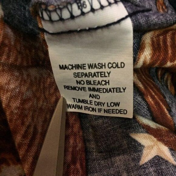 Roper Western Shirt Men’s L Bald Eagle Print Button Down Navy USA Cotton - Picture 10 of 12